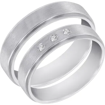 Prsten Zlaté snubní prsteny se třemi diamanty Xoana