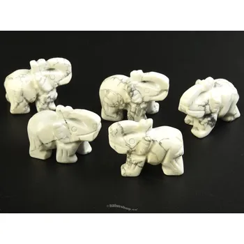 Přírodní kámen Howlit slon pro štěstí