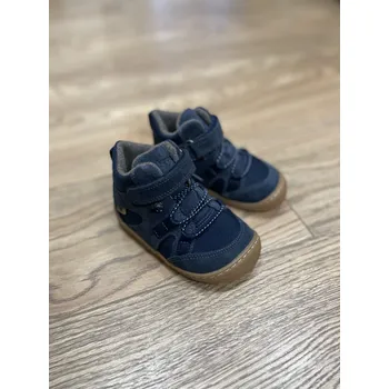 Dívčí polobotky Zateplená barefoot kotníková obuv - Beau Tex Wool Blue, KOEL4kids Velikost: 22