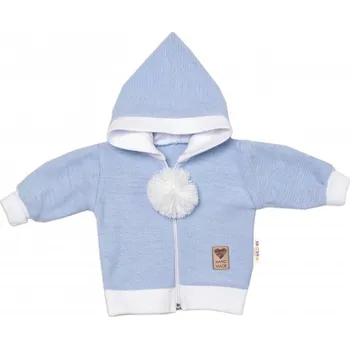 Kojenecká souprava 3-dílná souprava Hand made, pletený kabátek, kalhoty a botičky, modrá