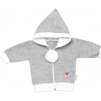 Kojenecká souprava 3-dílná souprava Hand made, pletený kabátek, kalhoty a botičky, šedá