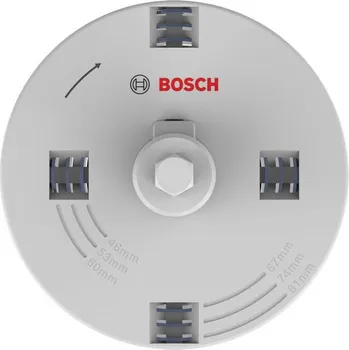 Vrták Bosch Sada děrovek s adaptérem na dřevo a sádrokarton, 46; 53; 60; 67; 74; 81 × 31 mm Professional (2608594506)