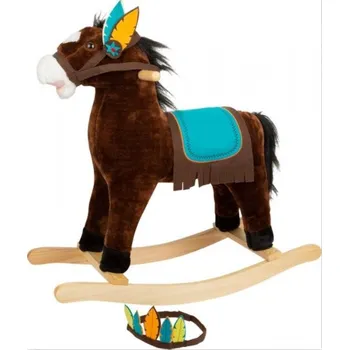 Houpací kůň Legler Koník se zvuky a indiánskou čelenkou, hnědý