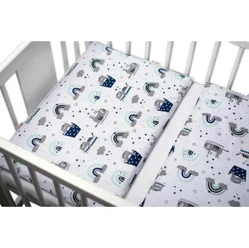 Povlečení 3-dílná sada, mantinel s povlečením Kočičky - granátová/bílá, 120x90 cm