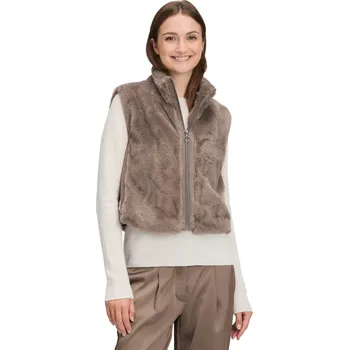 Dámská vesta Betty Barclay dámská plyšová vesta na zip 7241/2901 7355 Hnědá 42