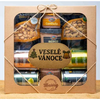 Dárková krabička VELKÁ DÁRKOVÁ SADA OLIVY+PAŠTIKY+MANDLE veselé vánoce (VELKÁ DÁRKOVÁ SADA OLIVY+PAŠTIKY+MANDLE veselé vánoce)