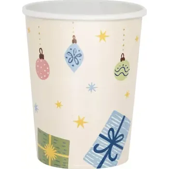 Party nádobí Papírové kelímky vánoční les 250 ml 8 ks