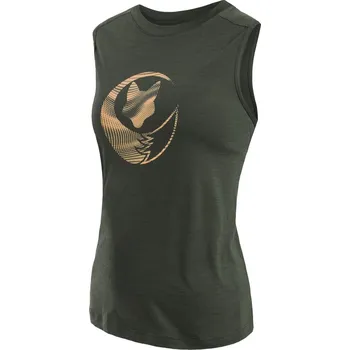 cyklistický dres Dámské triko bez rukávu SENSOR MERINO AIR FOX olive green XXL
