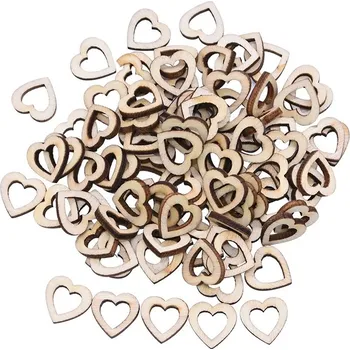 Svatební dekorace Dřevěný výřez srdíčka (1,5cm) 100ks