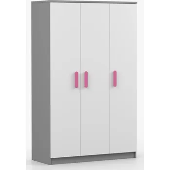 Dětská skříň Idzczak Skříň 3D Smyk II 19 šedá + bílá Vyber barvu: Růžová