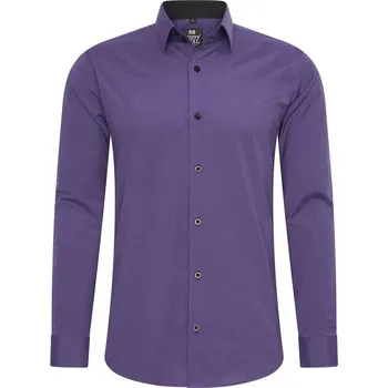 Pánská košile RUSTY NEAL košile pánská R-44 dlouhý rukáv slim fit XXL fialová