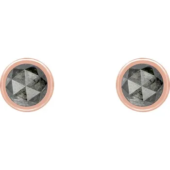 Náušnice Zlaté bezel náušnice s 0.52ct salt and pepper diamanty Gledina