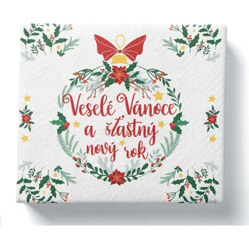 Papírový kapesník PROCOS Papírové ubrousky 33x33cm 3vrstvé Veselé Vánoce 20ks