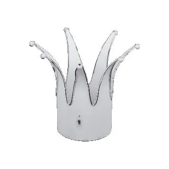 Vánoční dekorace Svícen na čajovku/Dekorace korunka CHRISTMAS CROWN, kov, 11x14x14cm, bílá|Ego Dekor