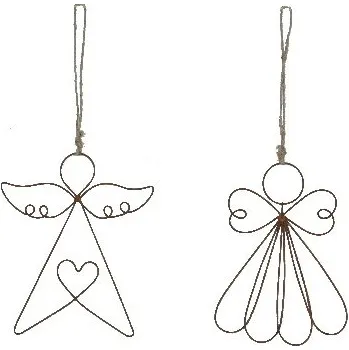 Bytová dekorace Závěs anděl, rezavá, balení obsahuje 2 kusy! 14 x 16,5 x 0,2 cm|Ego Dekor