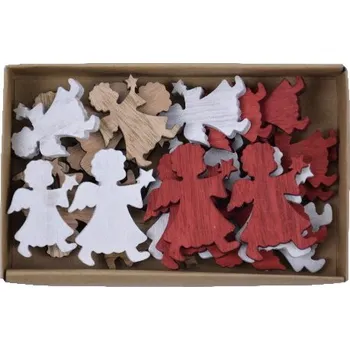 Vánoční dekorace Přízdoba anděl, set 24ks, 16 x 2,5 x 10,5 cm, hnědá, bílá, cihlová|Ego Dekor