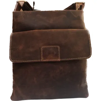 Luka bags Pánská kožená crossbody taška - hnědá