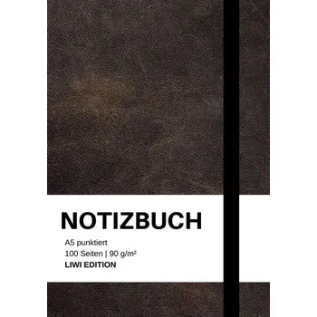 Blok Notizbuch A5 punktiert - 100 Seiten 90g/m² - Soft Cover Schwarz - FSC Papier (Notebook A5)(Brožovaná)
