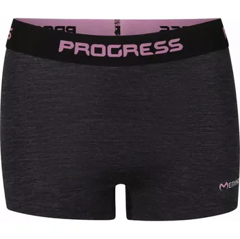 Pánské spodní prádlo PROGRESS Progress Merino 170 dámské funkční boxerky, černý melír velikost L