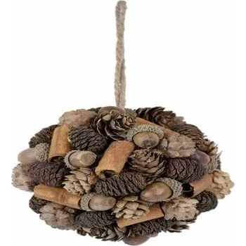 Bytová dekorace Koule Šišky a skořice, hnědá, 12x12x12cm, ks|Ego Dekor