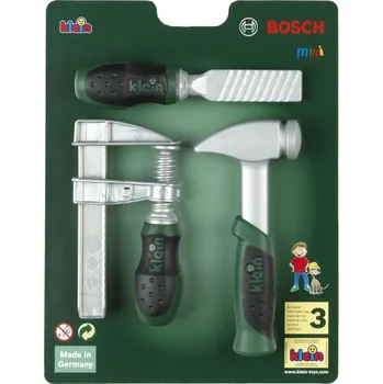 Dětská dílna KLEIN ruční nářadí BOSCH, kladivo, svěrka, pilník 238007