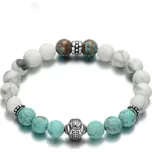 Daniel Dawson Luxusní náramek Eloy - bílý a modrý tyrkys, chirurgická ocel NR2093/20 Tyrkysová 20 cm