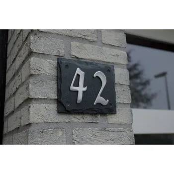 Zahradní dekorace Deska z břidlice na 2 čísla|Esschert Design