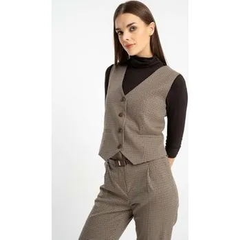 Dámská vesta CLICK Vesta 71-0037 Hnědá Classic Fit 42