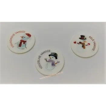 Jedlá dekorace na dort Jedlý papír Sněhulák mini obrázky 30ks