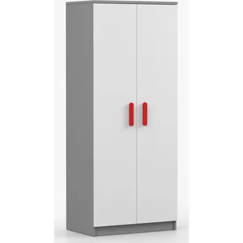 Dětská skříň Idzczak Skříň 2D Smyk II 06 šedá + bílá Vyber barvu: Červená