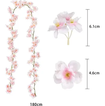 Svatební dekorace Umělá girlanda světle růžová - 1,8m (třešňový květ)