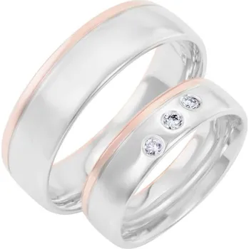 Prsten Snubní prsteny z kombinovaného zlata s diamanty Erel