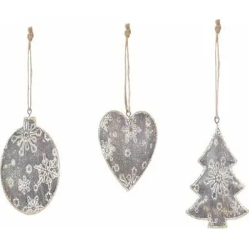 Ego Dekor Závěs koule/stromek/srdce, zlatá patina, 8cm