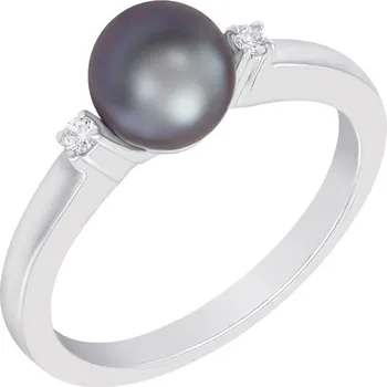 Prsten Prsten s perlou a diamanty Alisha
