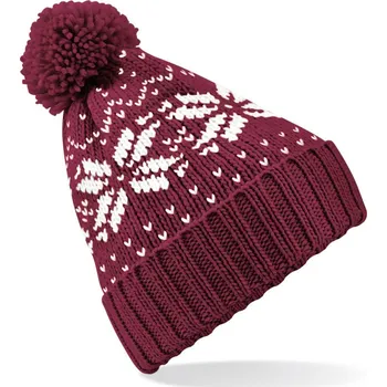 Pracovní přilba Beechfield Čepice B 456 Fair Isle Snowstar® COT530456y5099-black/class UNI Černá/červená/bílá