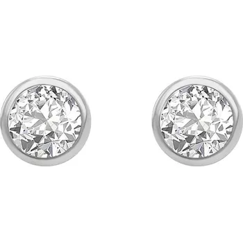 Náušnice Bezel náušnice s bílými topazy Wetty