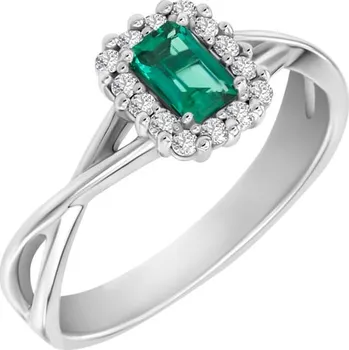 Prsten Jemný smaragdový prsten s diamanty Hali