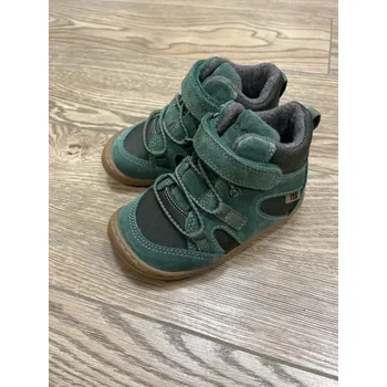 Dívčí polobotky Zateplená barefoot kotníková obuv - Beau Tex Wool Olive, KOEL4kids Velikost: 22