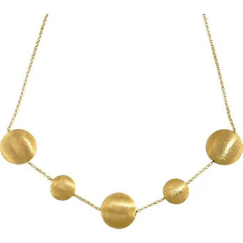 Náhrdelník Stříbrný pozlacený náhrdelník čočky délka náhrdelníku 40+5cm