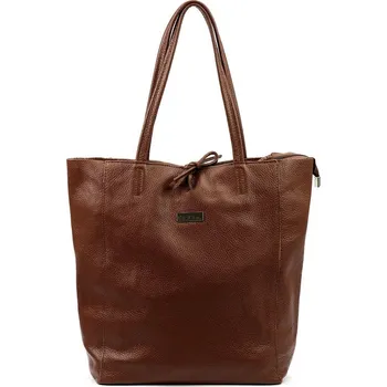 Kabelka Velká kožená kabelka na rameno/do ruky MiaMore no. 014 hnědá