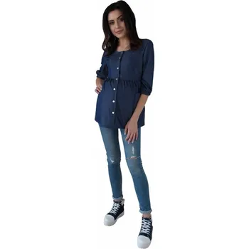 Těhotenské šaty Be MaaMaa Těhotenská tunika kr. rukáv - granát, vel. XL