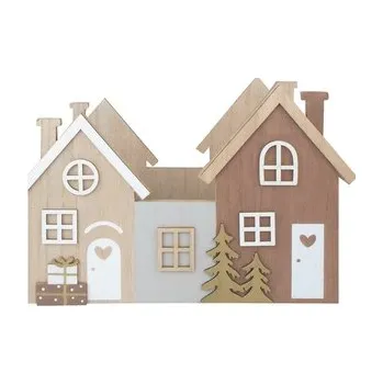 Šperk Dřevěná krabička domky 30 x 20 x 13 cm