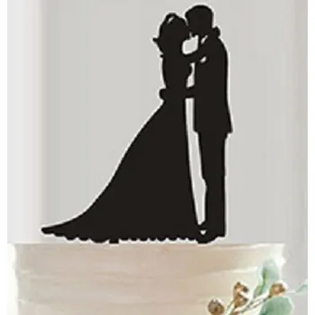 Party dekorace Dortový zápich – nevěsta s ženichem (černý)