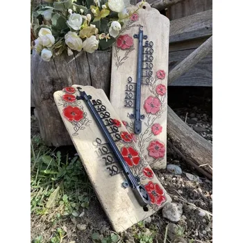 Hodiny Teploměr velký s vlčím mákem (40 cm)