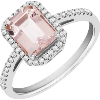 Prsten Zlatý zásnubní prsten s morganitem a diamanty Winki