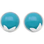 Zlaté náušnice s cabochon tyrkysy Erica