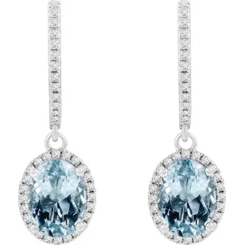 Náušnice Zlaté náušnice s akvamaríny a diamanty Azura