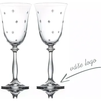 Sklenice Bohemia Crystal Sklenice na víno 250 ml 2 ks dekor Stardust