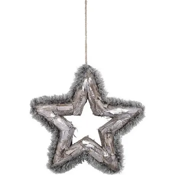 Bytová dekorace Závěs hvězda s kožíškem|Ego Dekor