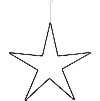 Vánoční dekorace Závěs hvězda korálková, černá, 100x100x1cm (DOPRODEJ)|Ego Dekor